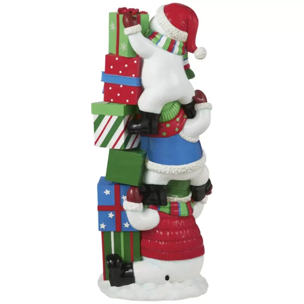 3 Stacked Snowman Christmas Decoration with LED Lights
