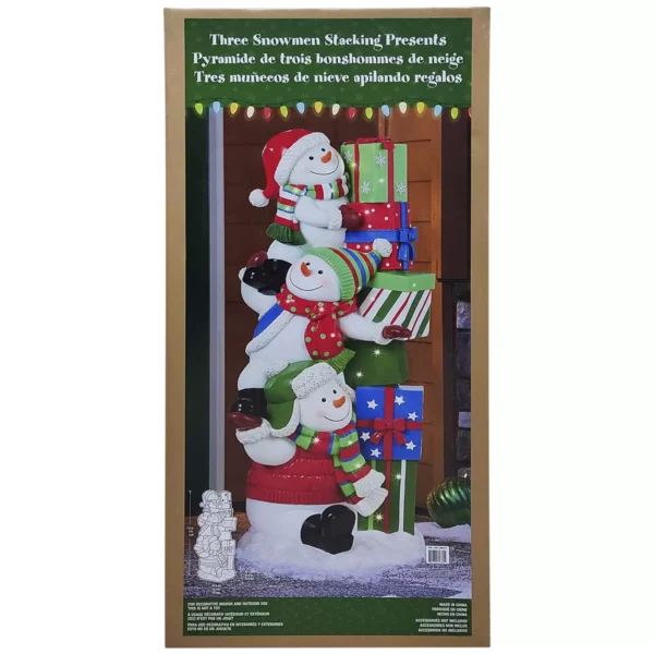 3 Stacked Snowman Christmas Decoration with LED Lights