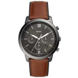 Fossil FS5512 Men's Black Stainless Steel - CS Brown Leather Strap Watch