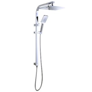 Presenza Chrome Shower Panel With Sliding Adjustable Shower Holder