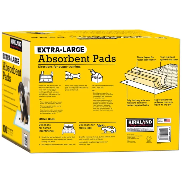Kirkland Signature Extra Large Absorbent Puppy Pads 100 Pack 100 Pack