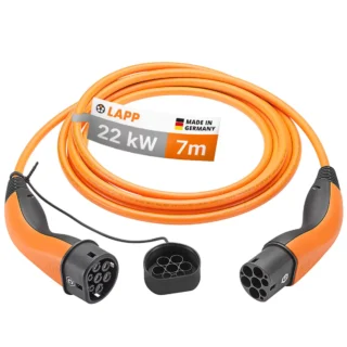 LAPP EV Charge Cable Type 2 (22kW-3P-32A) and 7M Orange/