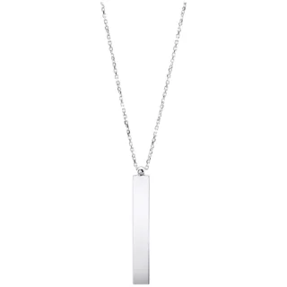 14KT White Gold Shinly Bar Necklace