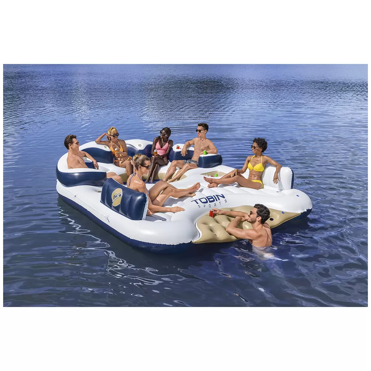 Tobin Sports 7 Person Seas The Day Giant Inflatable Lake Island 3.92 m