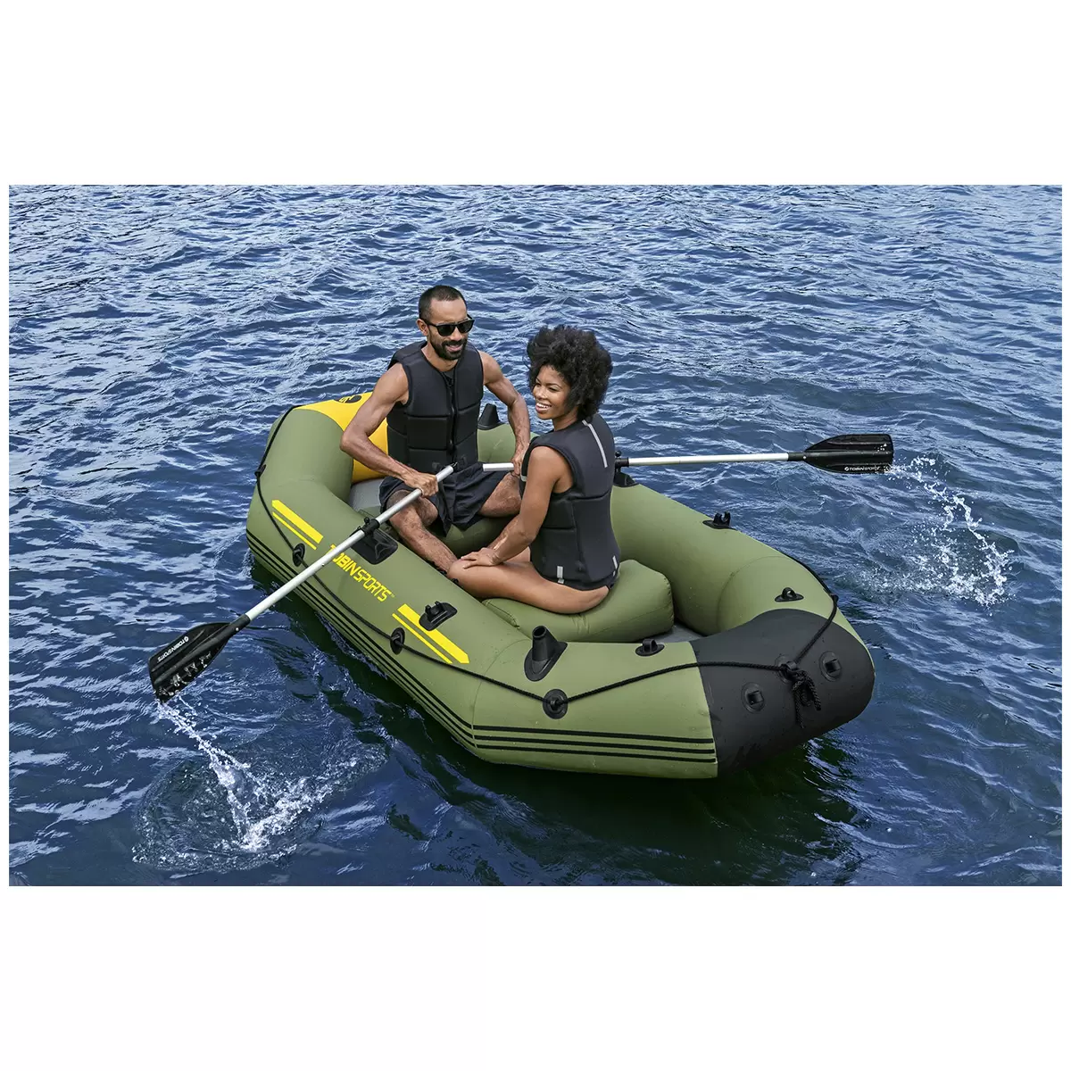 Tobin Sports Canyon Pro 3 Person Inflatable Raft Set 2.91 m x 1.27 m x