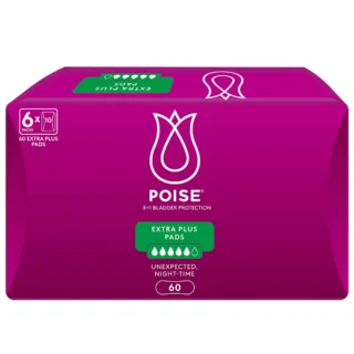 Poise Extra Plus Pads 2 x 60 Pack
