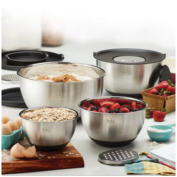 MIU Mixing Bowls 4 Piece Set With 3 Graters Bowl 16 cm20 cm24 cm 28 cm