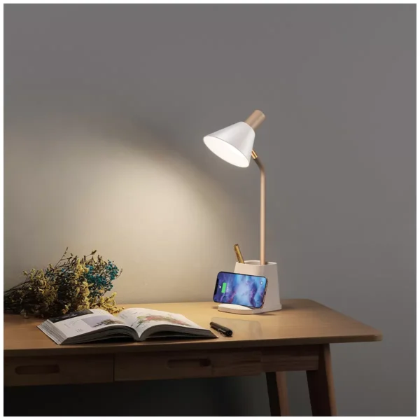 LED Desk Lamp With Wireless Charger And Pen Holder