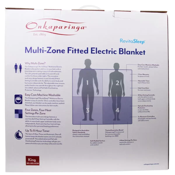 Onkaparinga Multi Zone Fully Fitted Electric Blanket King King yesu